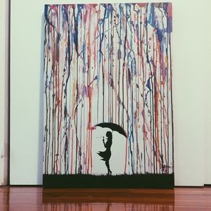 Anthropologie wall art of Rainbow Rain